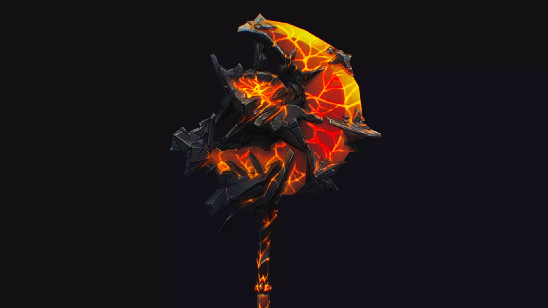 Axe Twohanded Large Mace Weapon Cutting Fantasy Melee Hatchet Low-poly 3D model_0