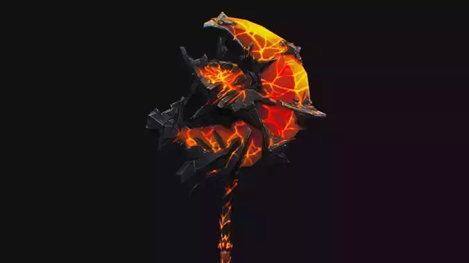 Axe Twohanded Large Mace Weapon Cutting Fantasy Melee Hatchet