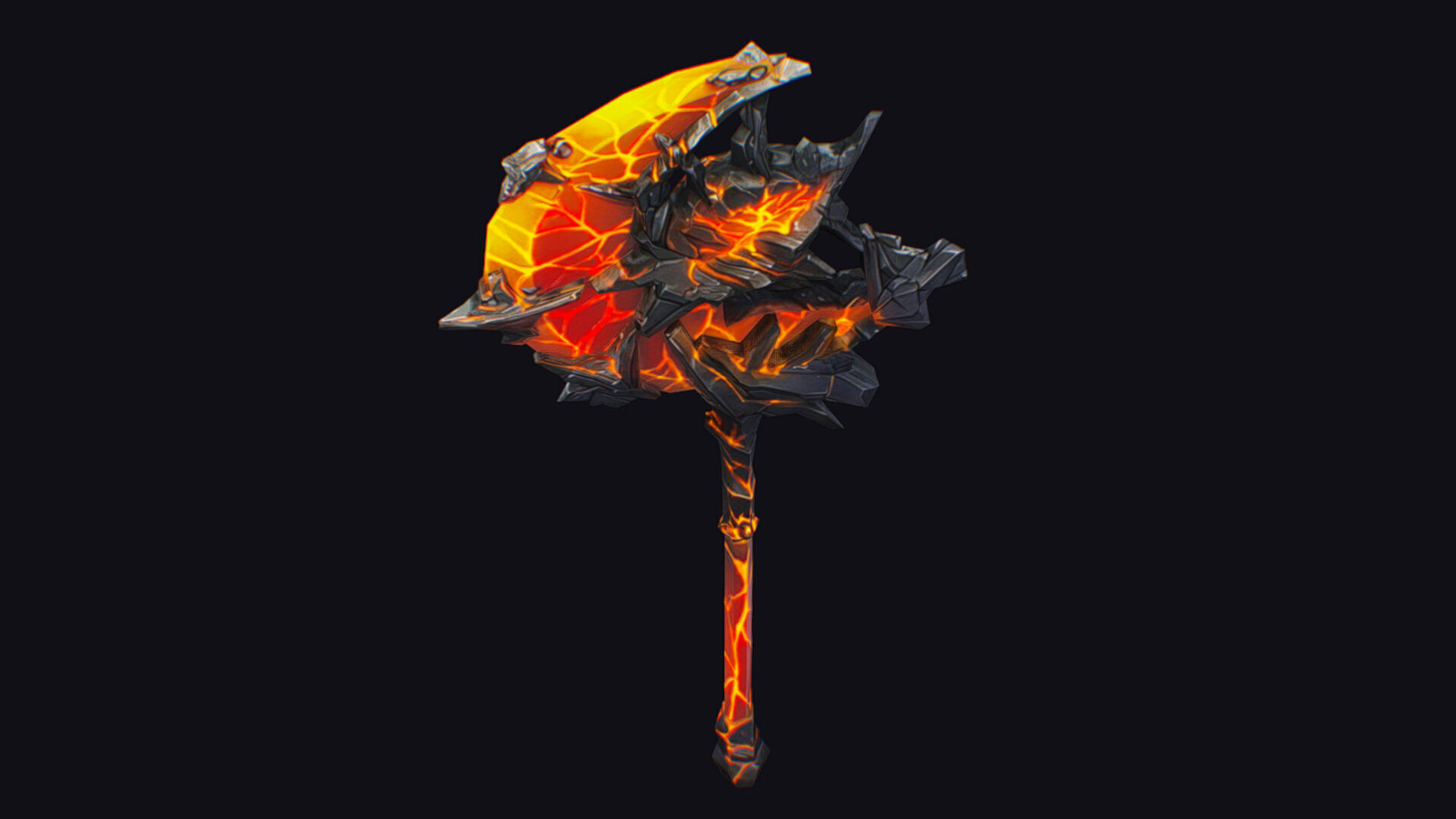 Axe Twohanded Large Mace Weapon Cutting Fantasy Melee Hatchet Low-poly 3D model_6