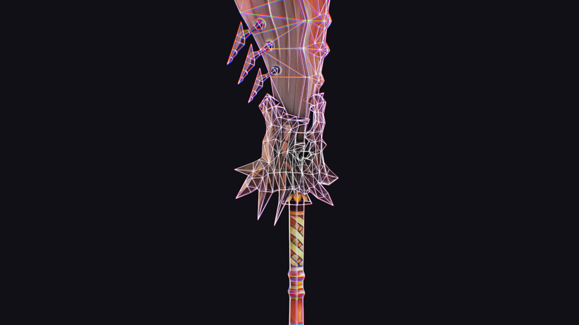 Axe Pickaxe Pike Cutting Hatchet Weapon Halberd Fantasy Bill Low-poly 3D model_14