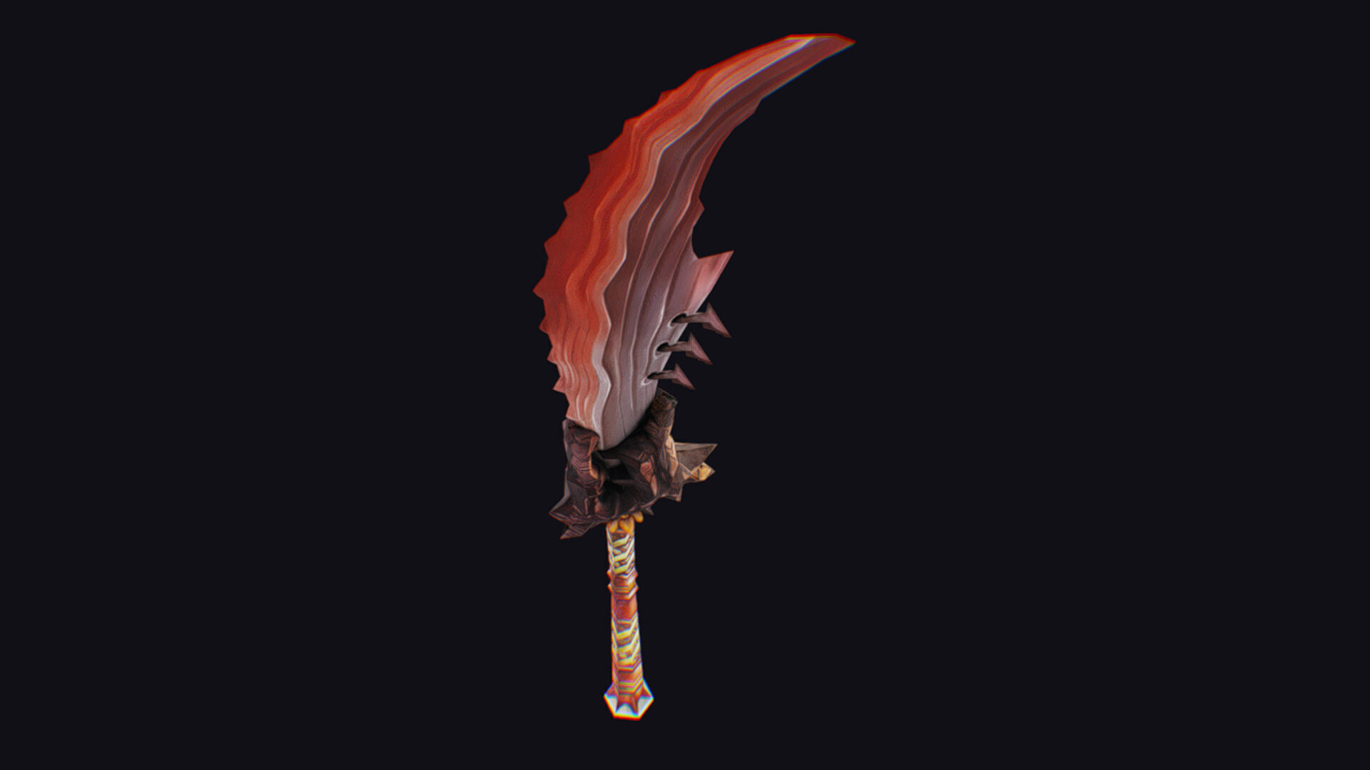 Axe Pickaxe Pike Cutting Hatchet Weapon Halberd Fantasy Bill Low-poly 3D model_6