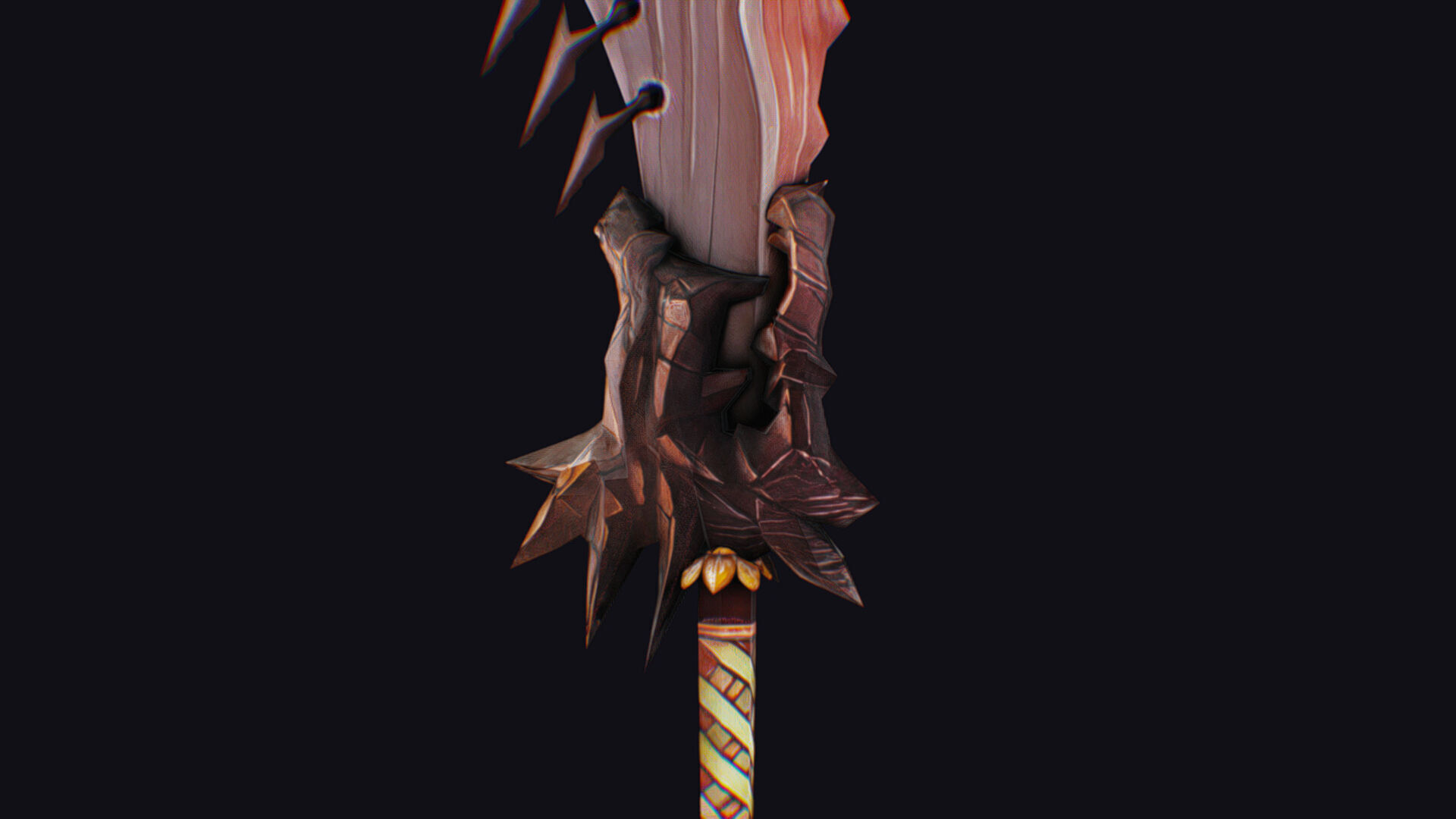 Axe Pickaxe Pike Cutting Hatchet Weapon Halberd Fantasy Bill Low-poly 3D model_9
