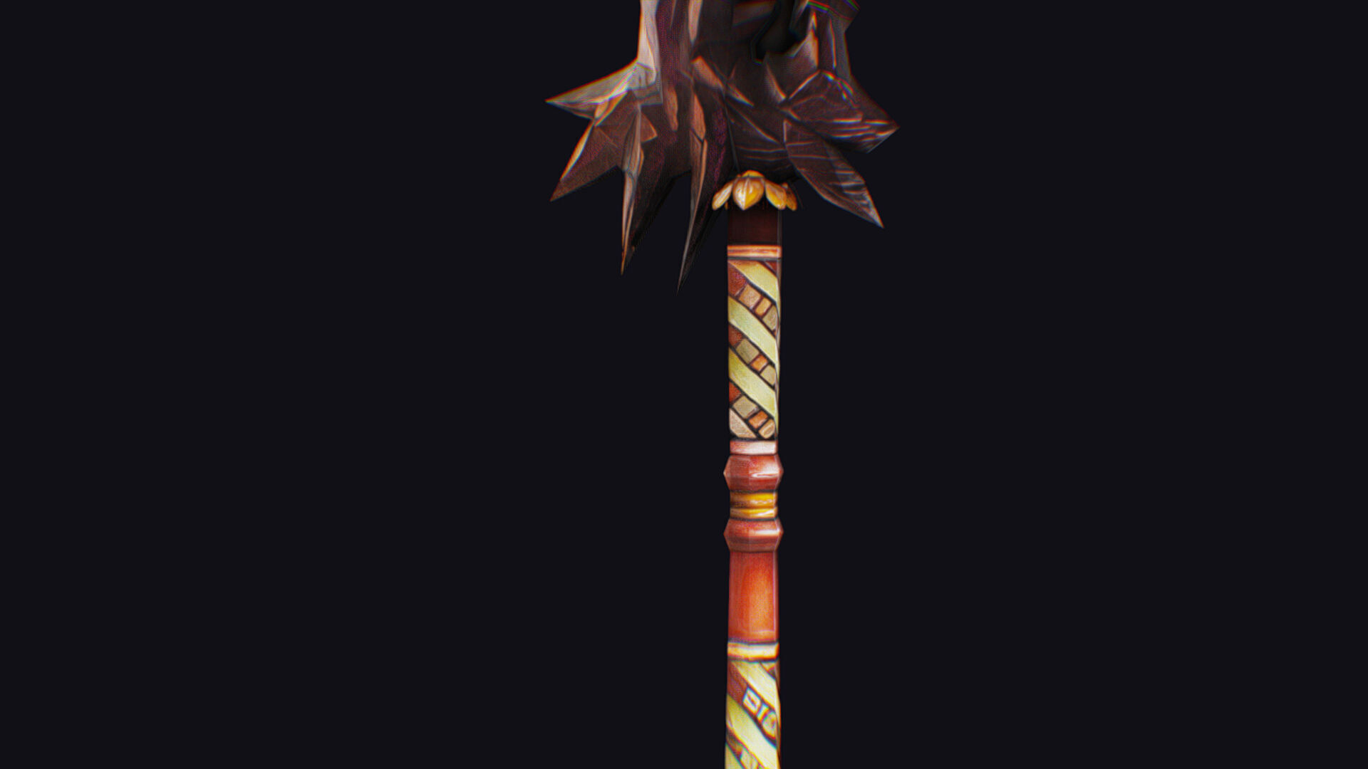 Axe Pickaxe Pike Cutting Hatchet Weapon Halberd Fantasy Bill Low-poly 3D model_10