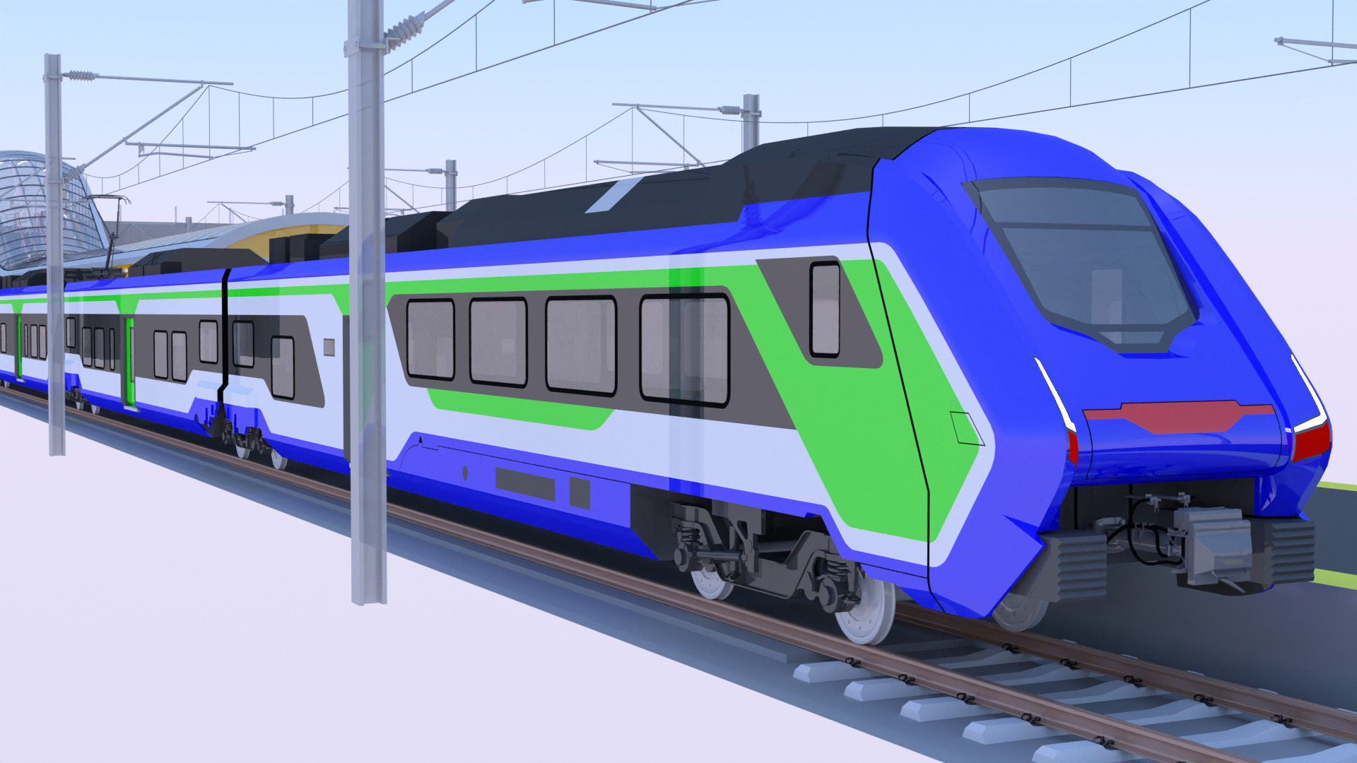 Station with Hitachi HTR 412 III 3D model_1