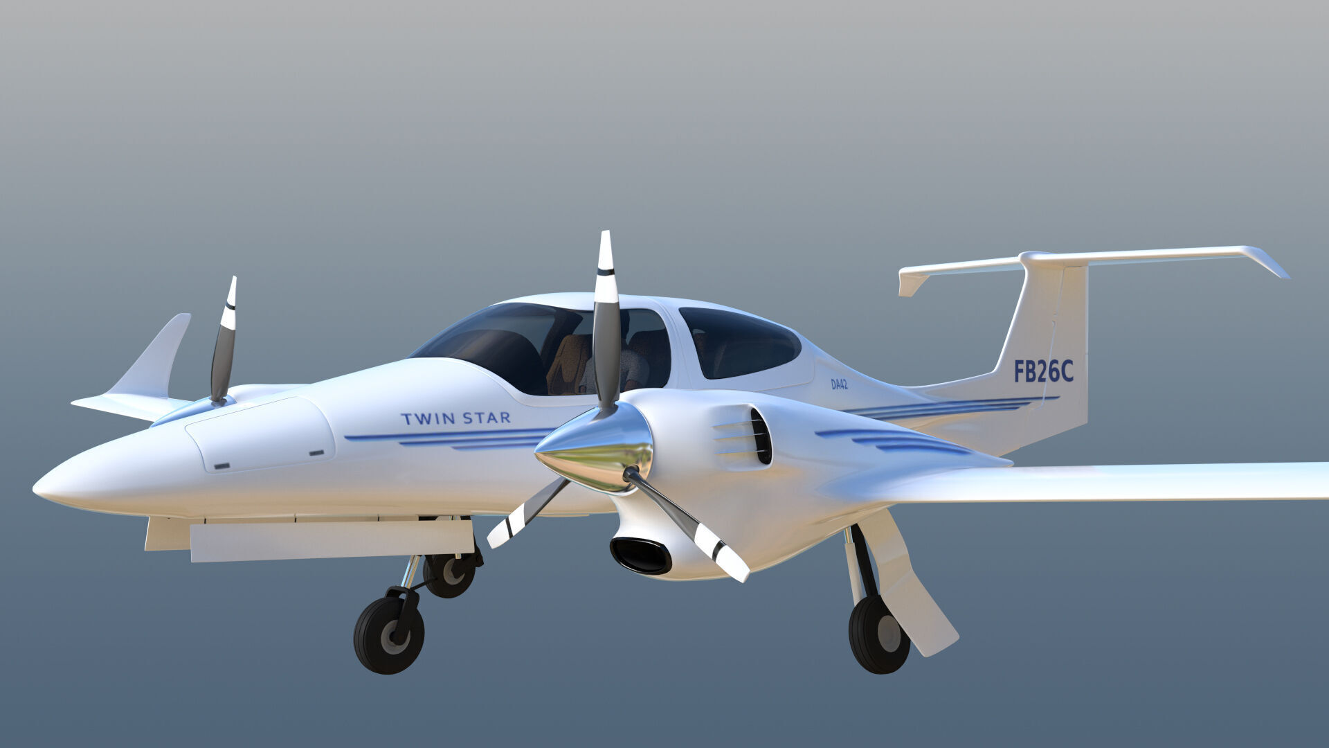 Diamond DA42 Twin Star 3D model_4