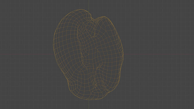 Scanned roasted coffee bean  Low-poly 3D model 4