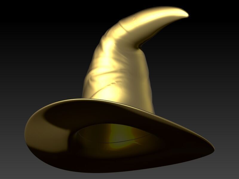 Antique 3D Witch Hat Charm Pendant Jewelry 3D print model_1