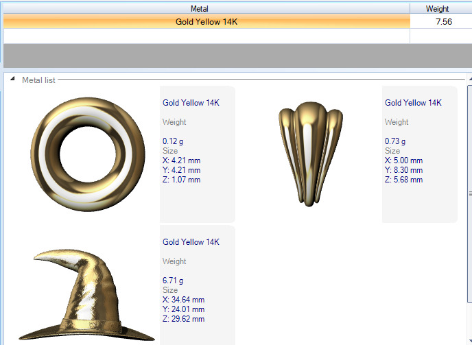 Antique 3D Witch Hat Charm Pendant Jewelry 3D print model_22