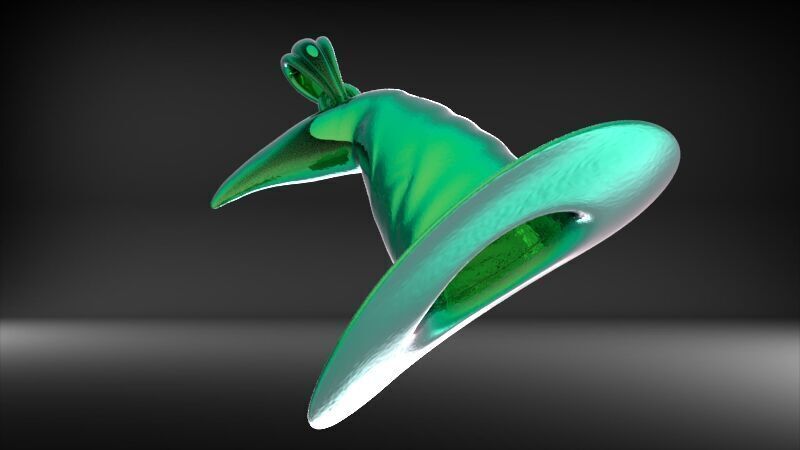 Antique 3D Witch Hat Charm Pendant Jewelry 3D print model_11