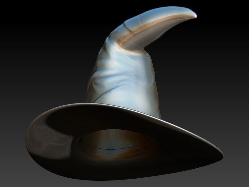 Antique 3D Witch Hat Charm Pendant Jewelry 3D print model_24