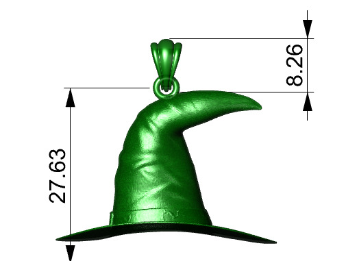 Antique 3D Witch Hat Charm Pendant Jewelry 3D print model_20