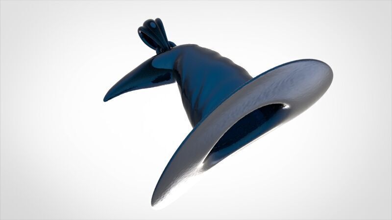 Antique 3D Witch Hat Charm Pendant Jewelry 3D print model_14