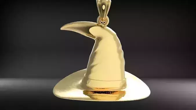 Antique 3D Witch Hat Charm Pendant Jewelry 3D print model