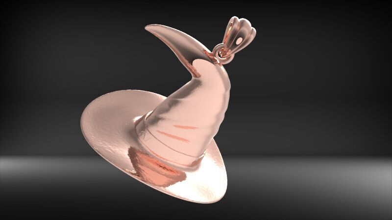 Antique 3D Witch Hat Charm Pendant Jewelry 3D print model_19