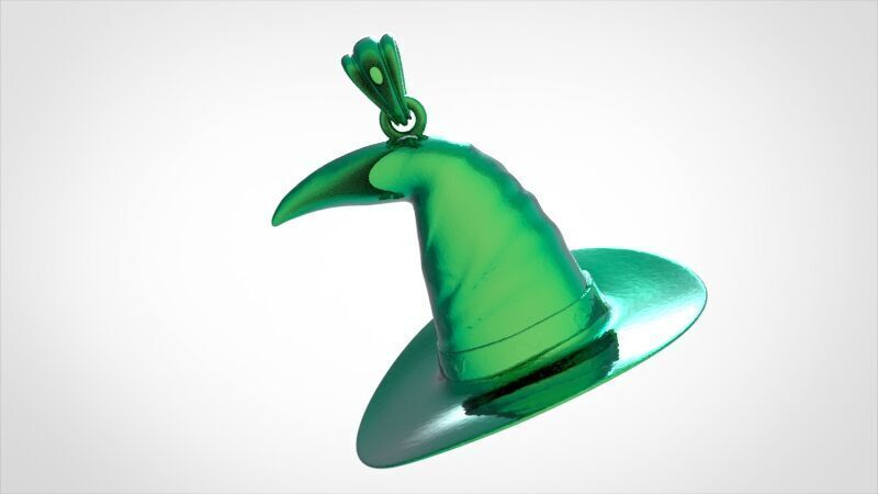 Antique 3D Witch Hat Charm Pendant Jewelry 3D print model_16