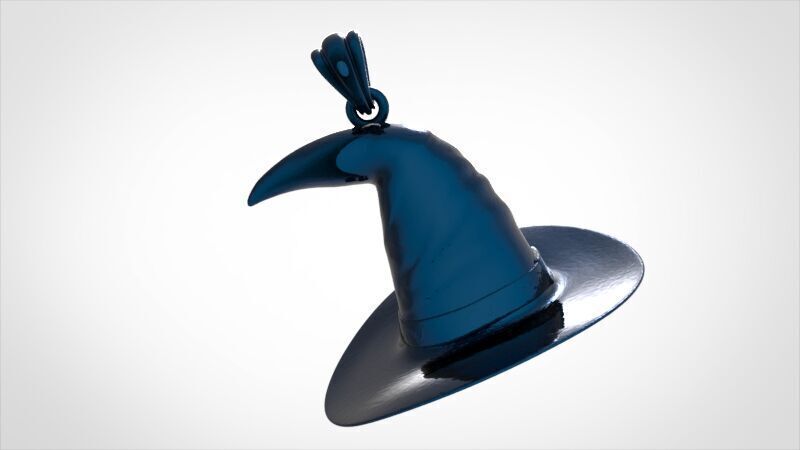 Antique 3D Witch Hat Charm Pendant Jewelry 3D print model_15