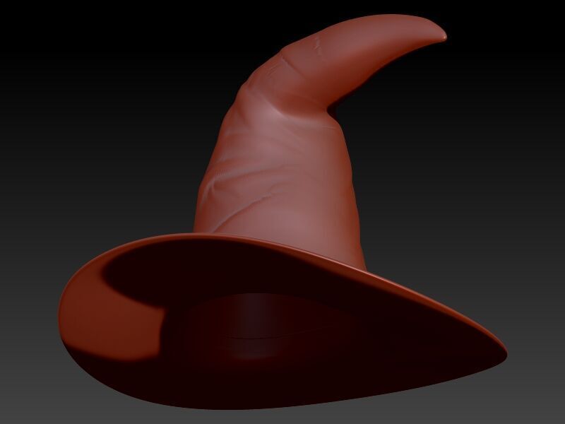 Antique 3D Witch Hat Charm Pendant Jewelry 3D print model_12