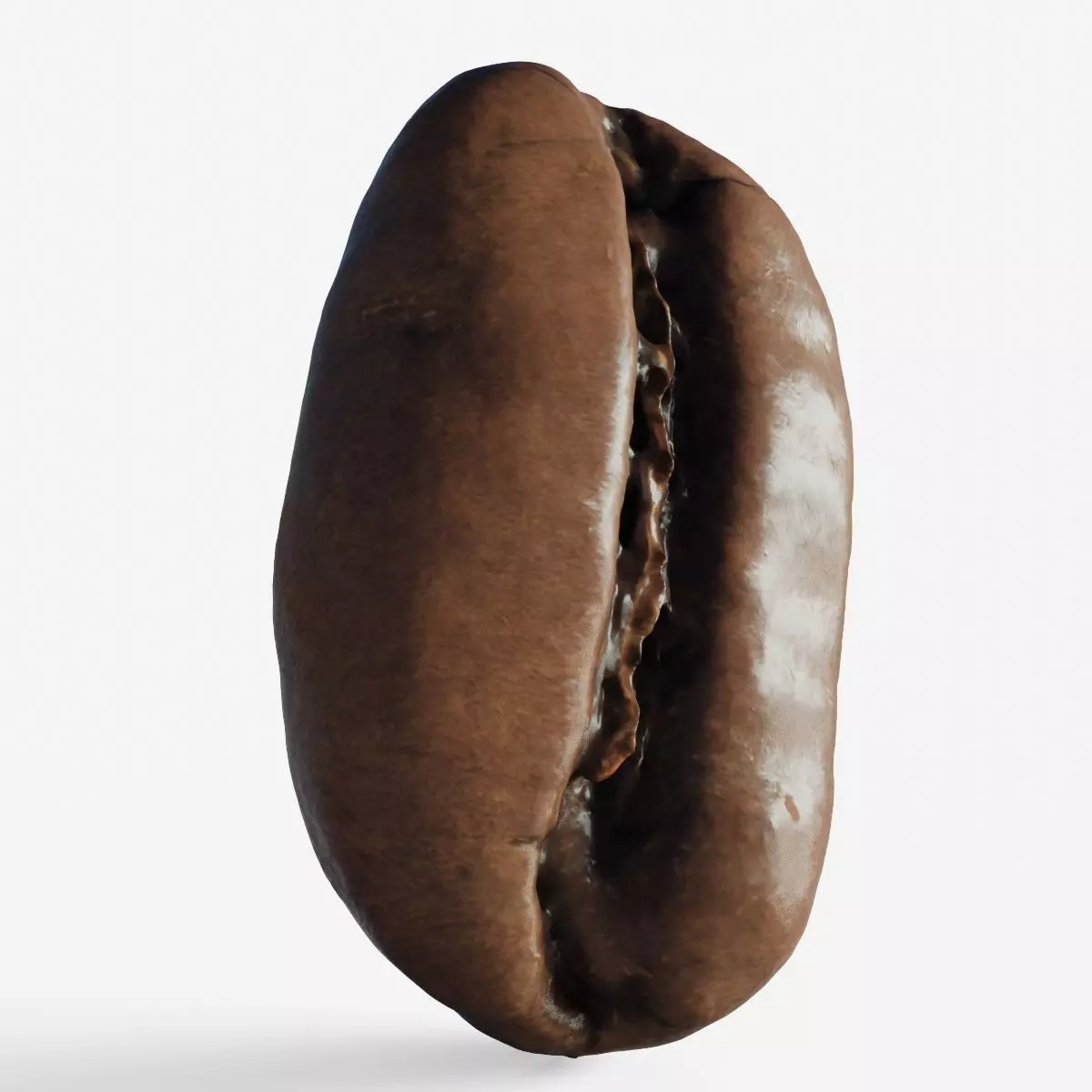 Scanned roasted coffee bean Low-poly 3D model