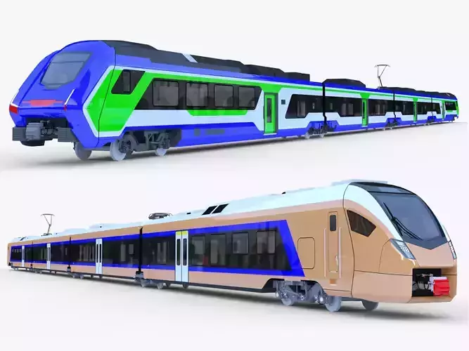 Stadler Flirt and Hitachi HTR 412 3D Model Collection