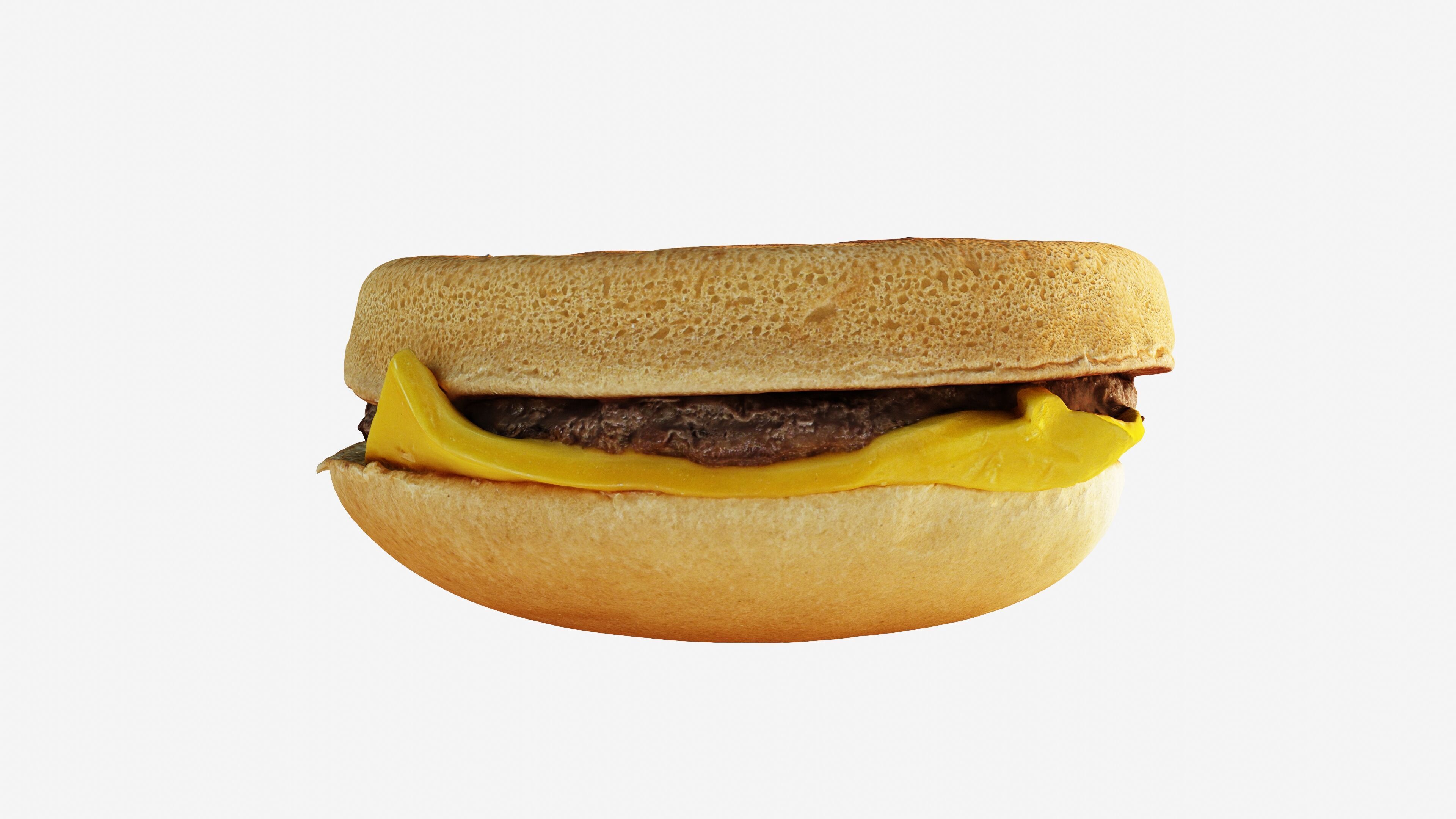 Scanned cheeseburger Low-poly 3D model_11