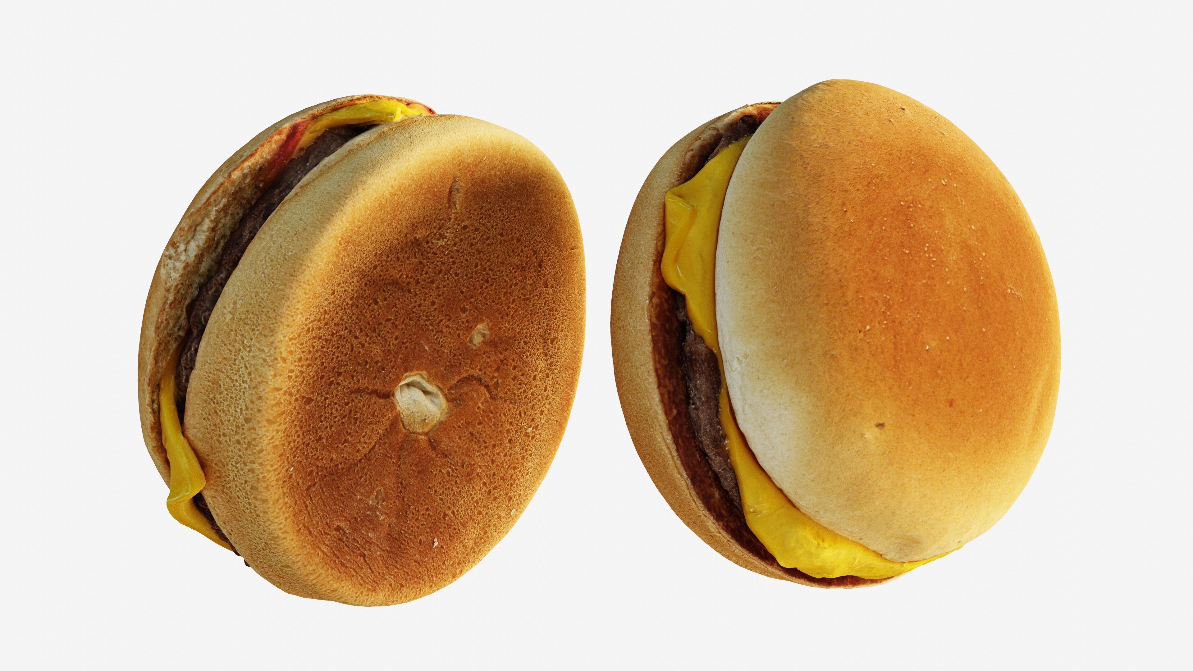 Scanned cheeseburger Low-poly 3D model_6