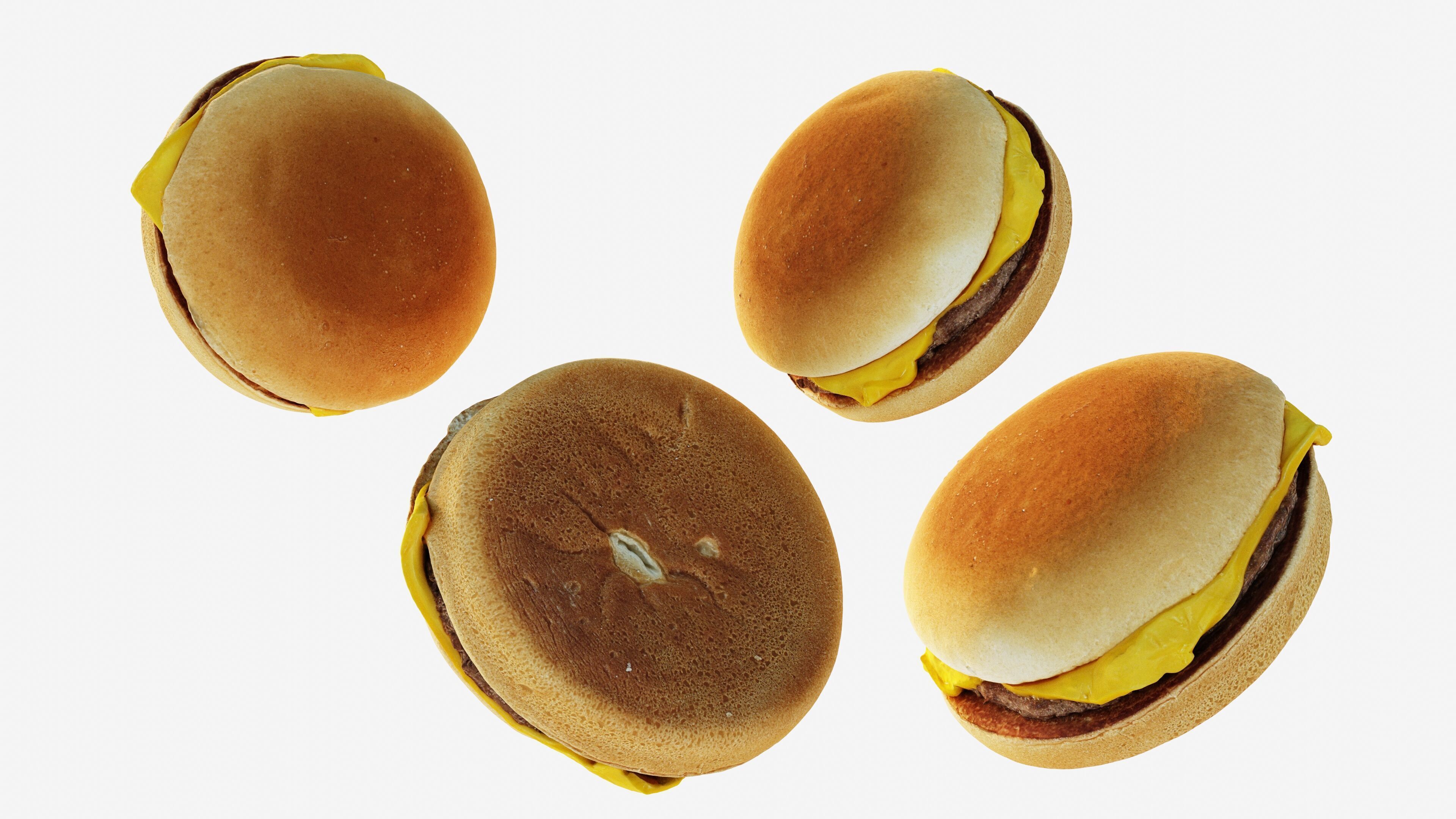 Scanned cheeseburger Low-poly 3D model_3