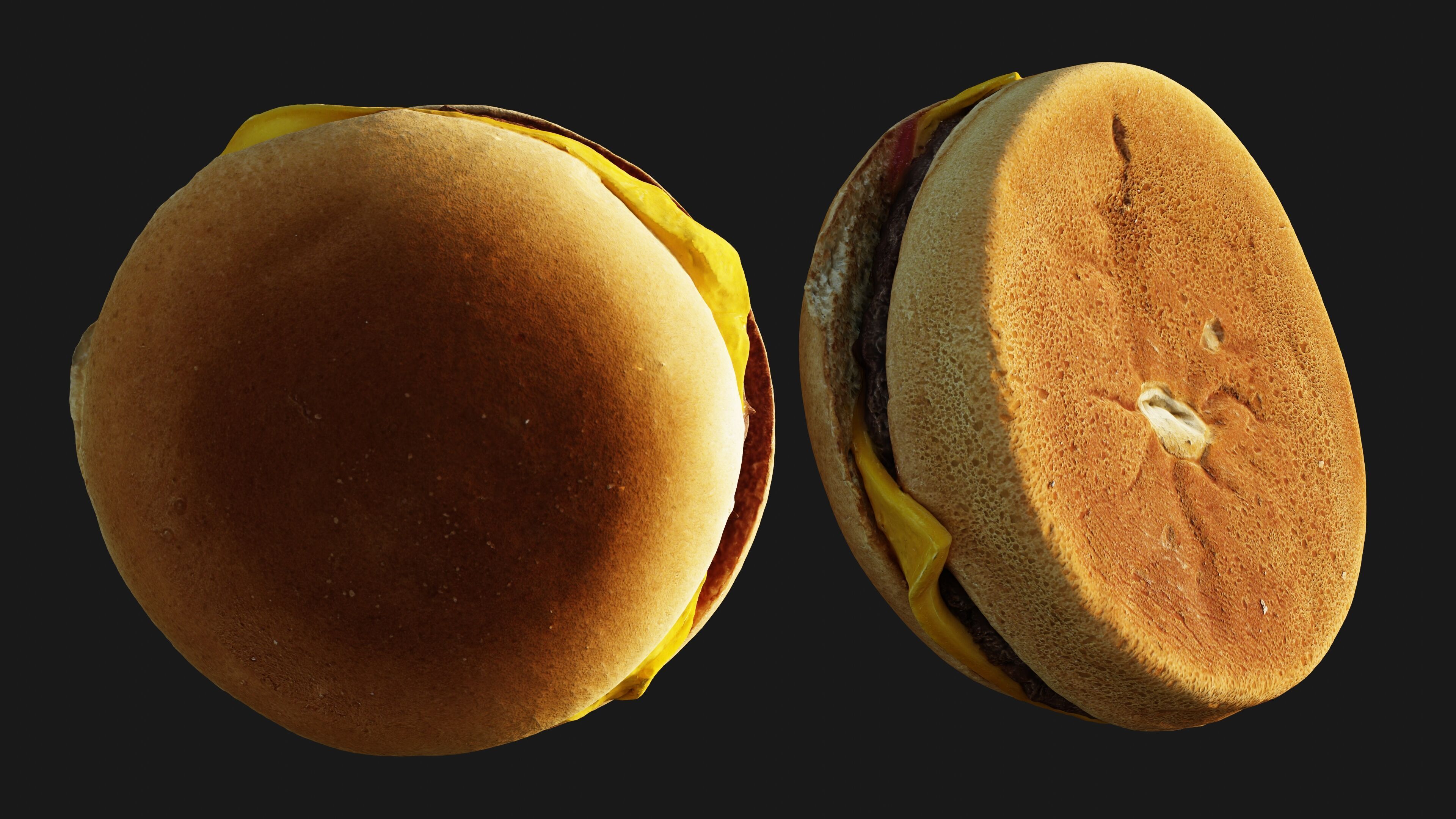 Scanned cheeseburger Low-poly 3D model_15