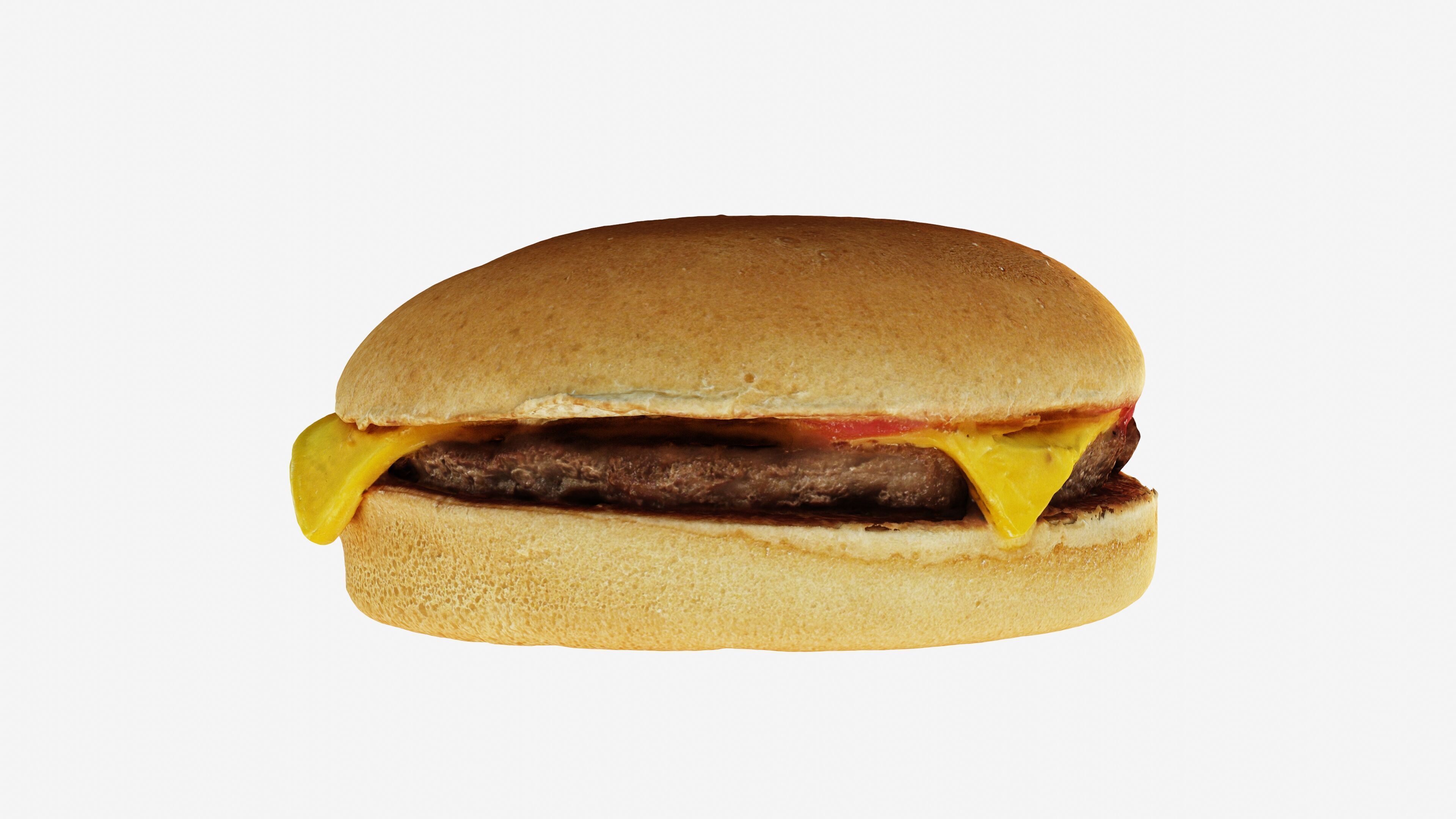 Scanned cheeseburger Low-poly 3D model_7