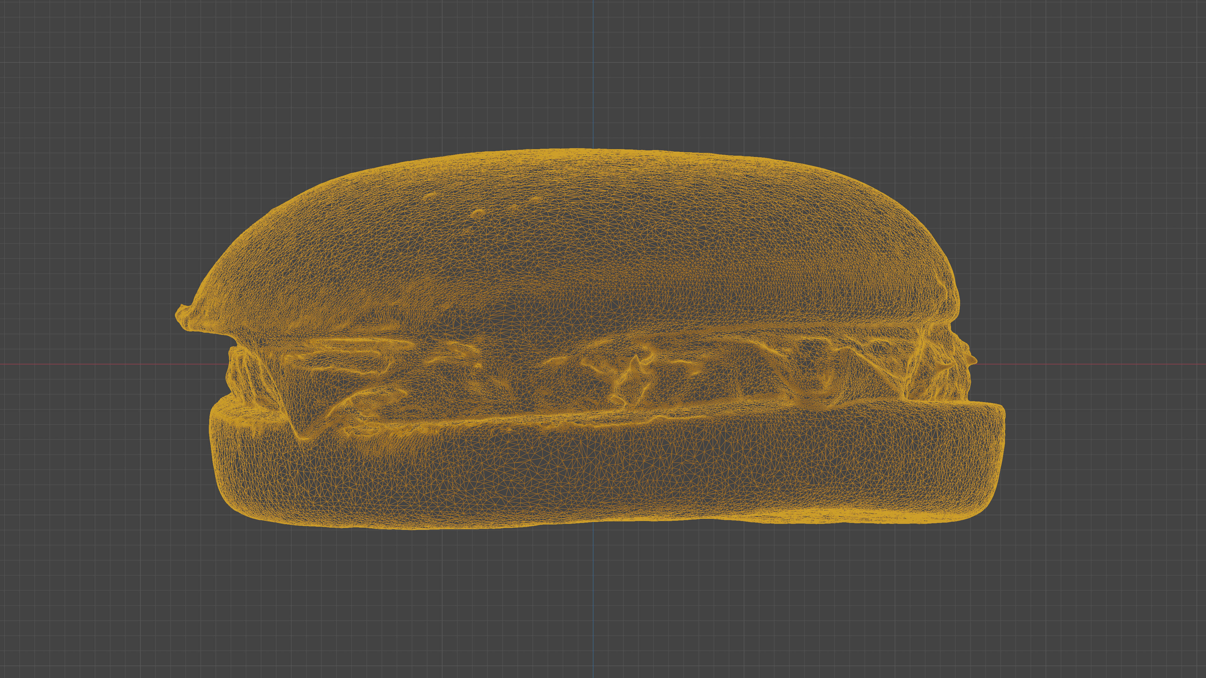 Scanned cheeseburger Low-poly 3D model_19