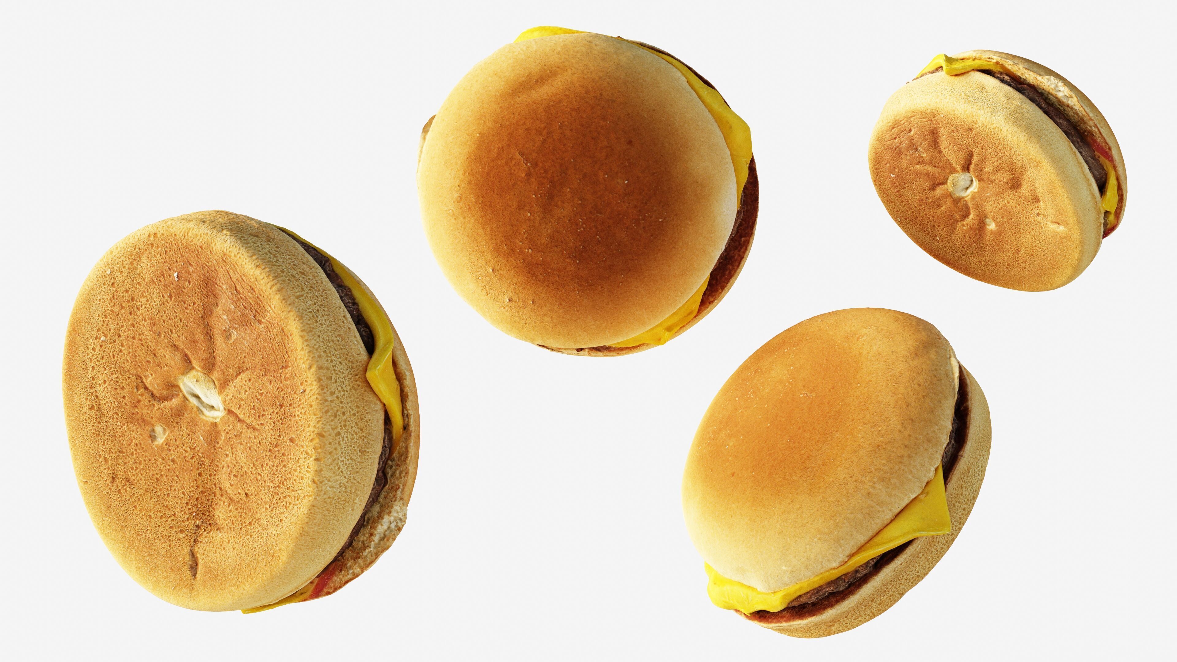 Scanned cheeseburger Low-poly 3D model_2