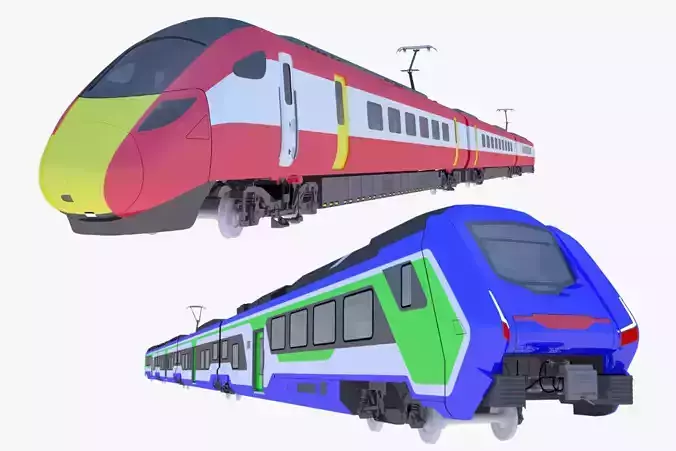 Hitachi trains UK and Italy 3D Model Collection
