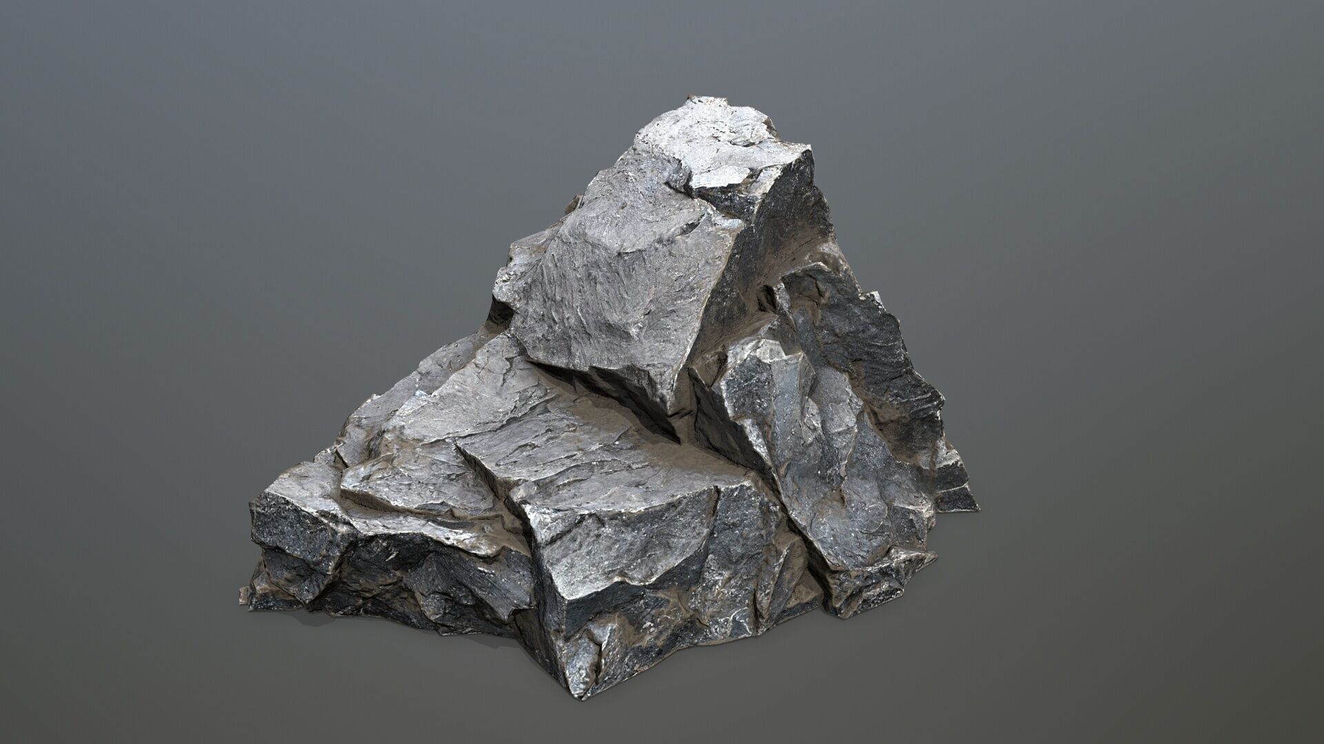cliff rocks Low-poly 3D model_9