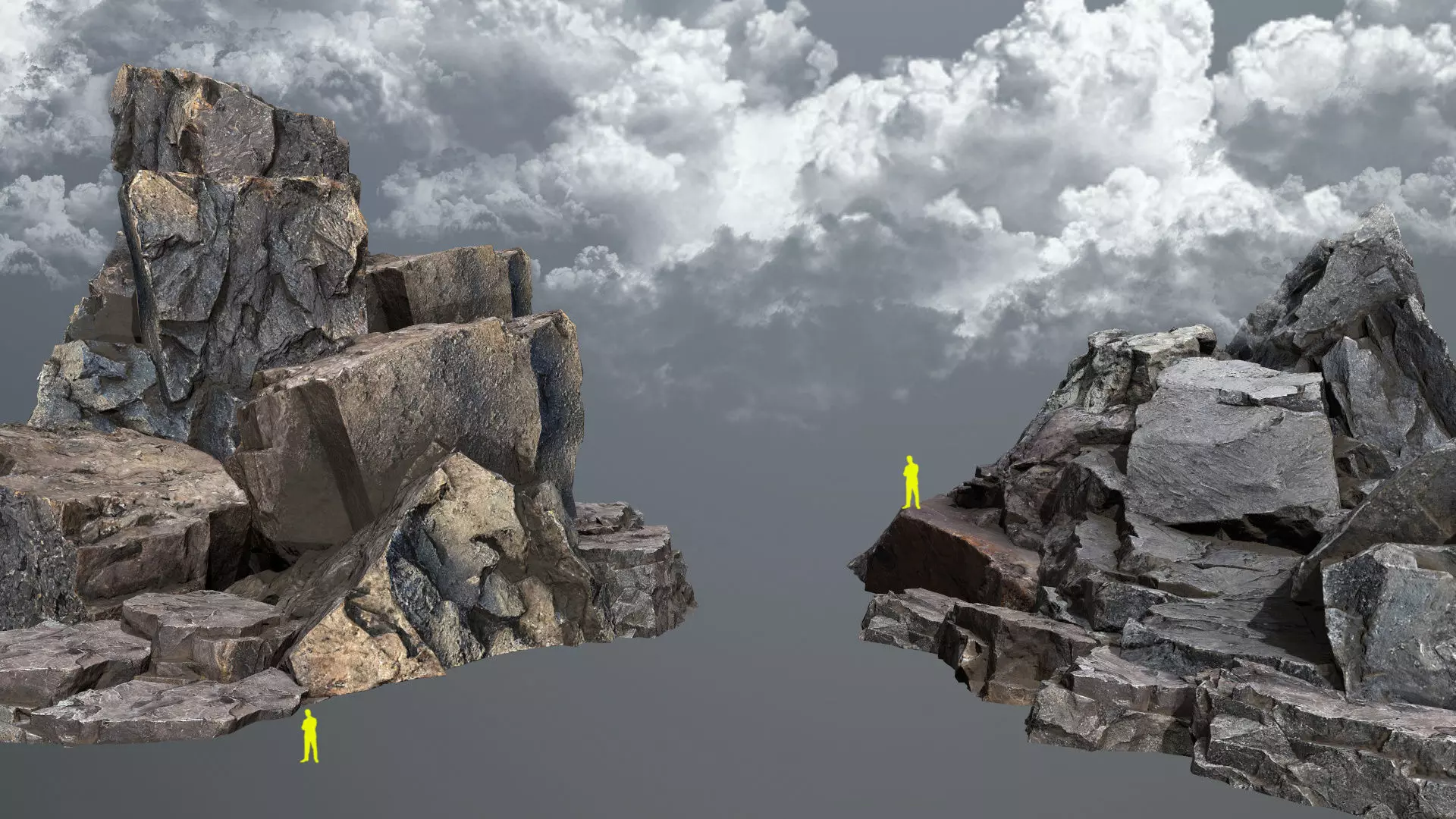 cliff rocks Low-poly 3D model_0