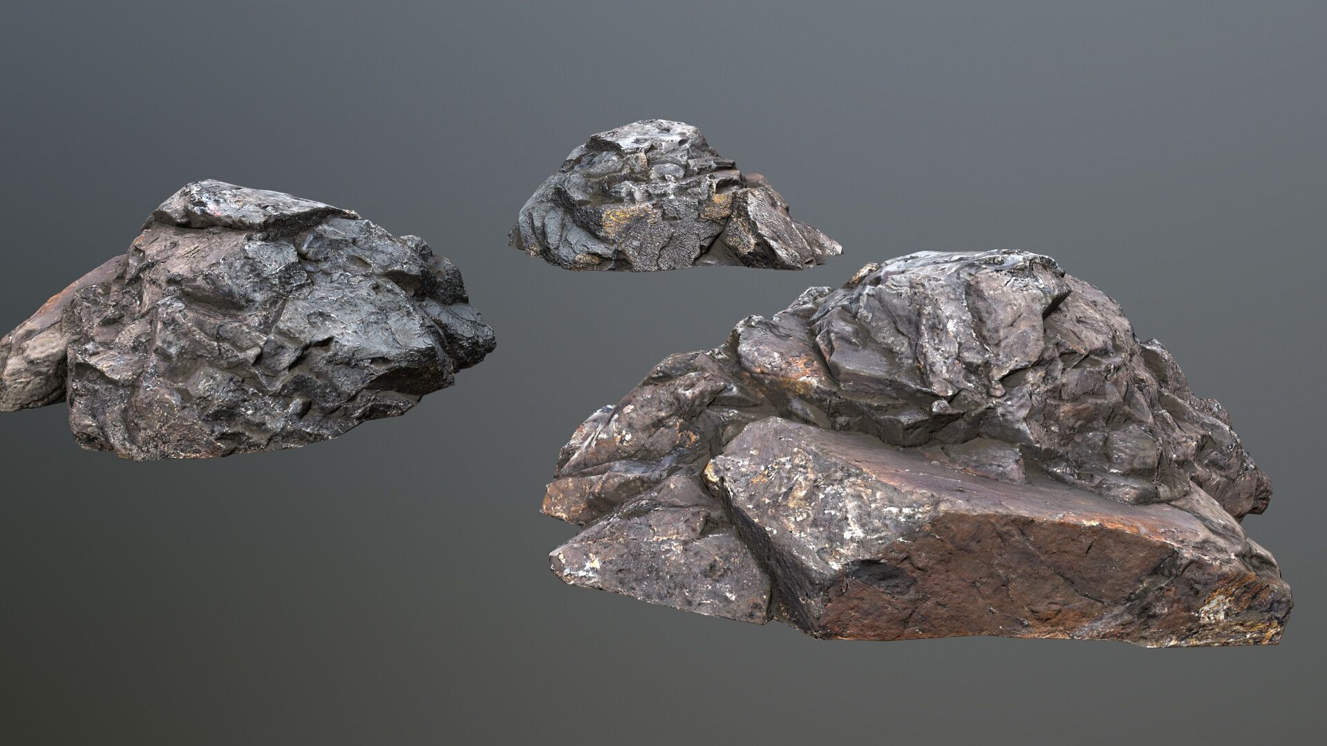 cliff rocks Low-poly 3D model_6