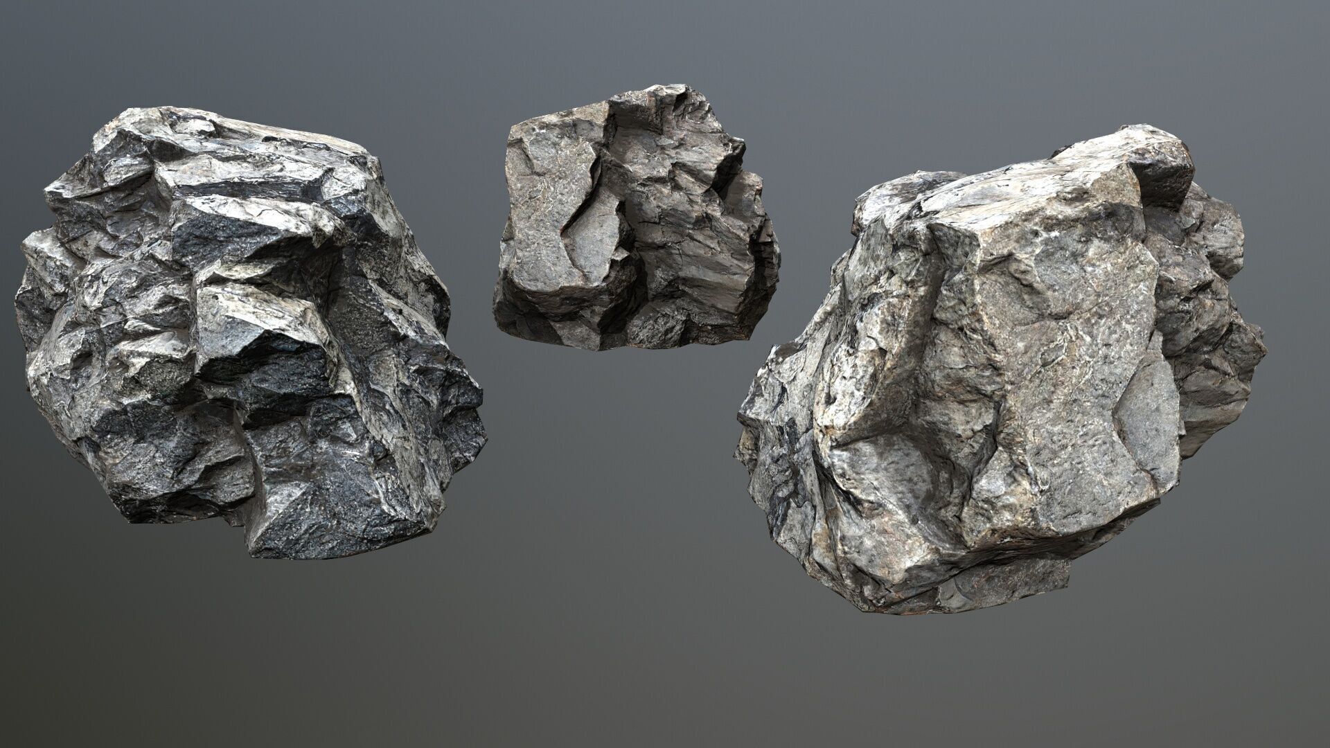 cliff rocks Low-poly 3D model_7