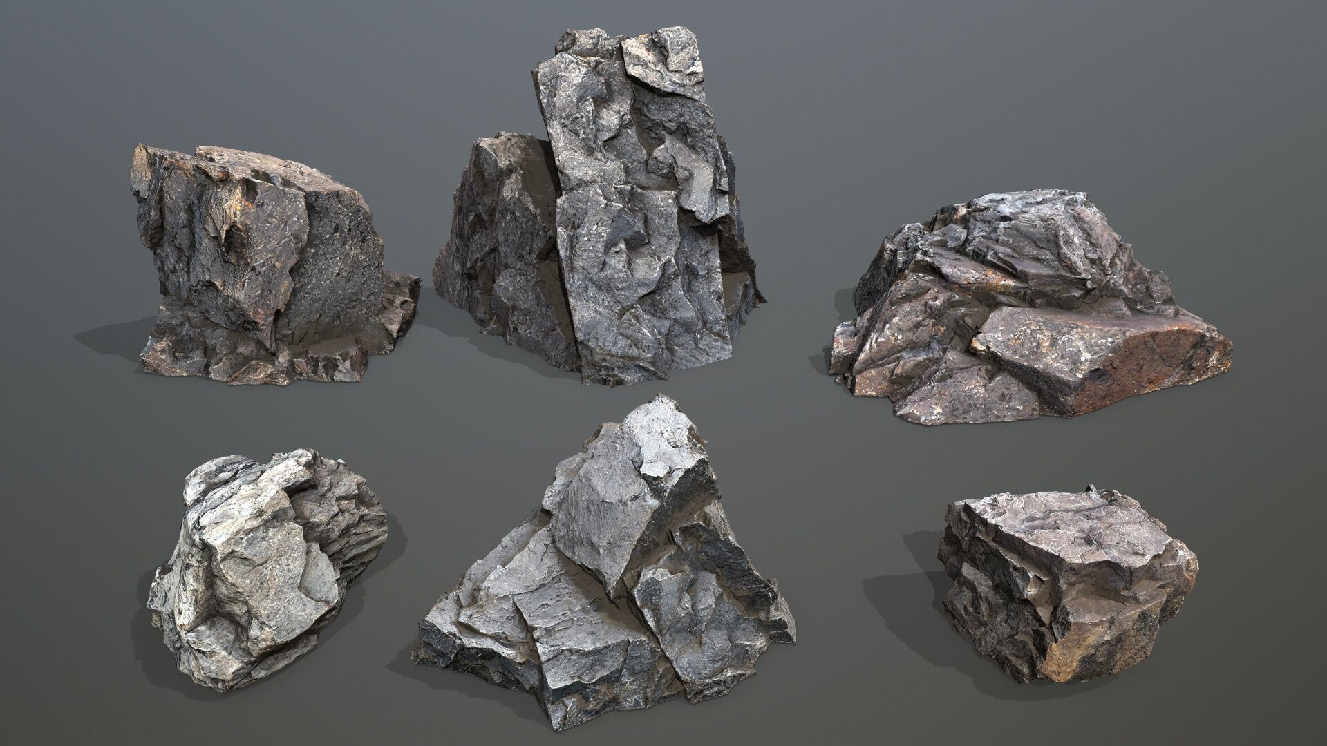 cliff rocks Low-poly 3D model_1