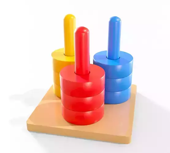 Apilable guia vertical 3 colores Montessori 3D print model
