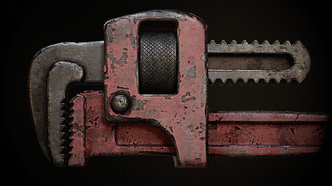 Pipe Wrench Low-poly 3D model