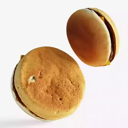 Scanned cheeseburger Low-poly 3D model