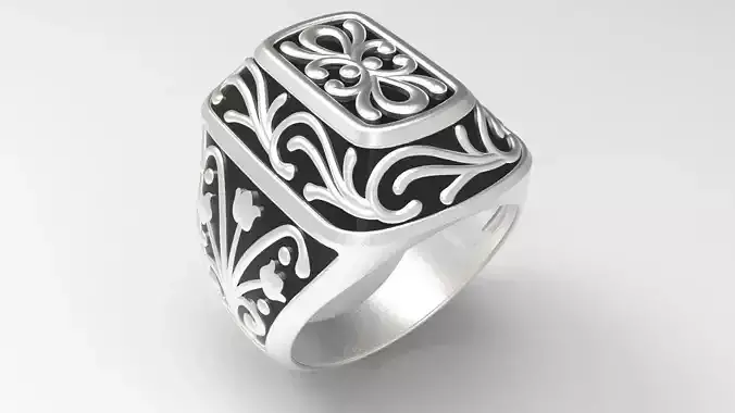 silver ring 3D print model