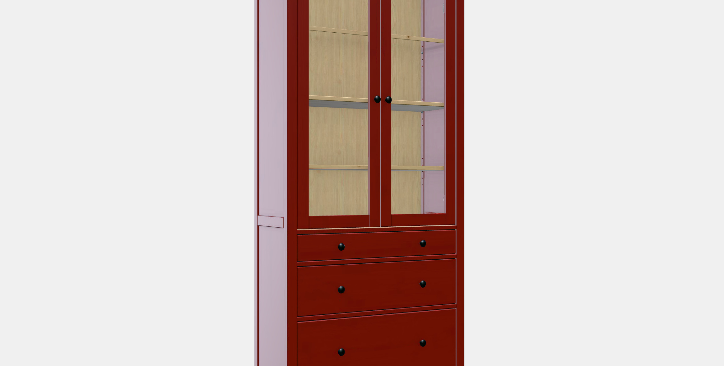 HEMNES Glass-door cabinet with 3 drawers 2 3D model_9