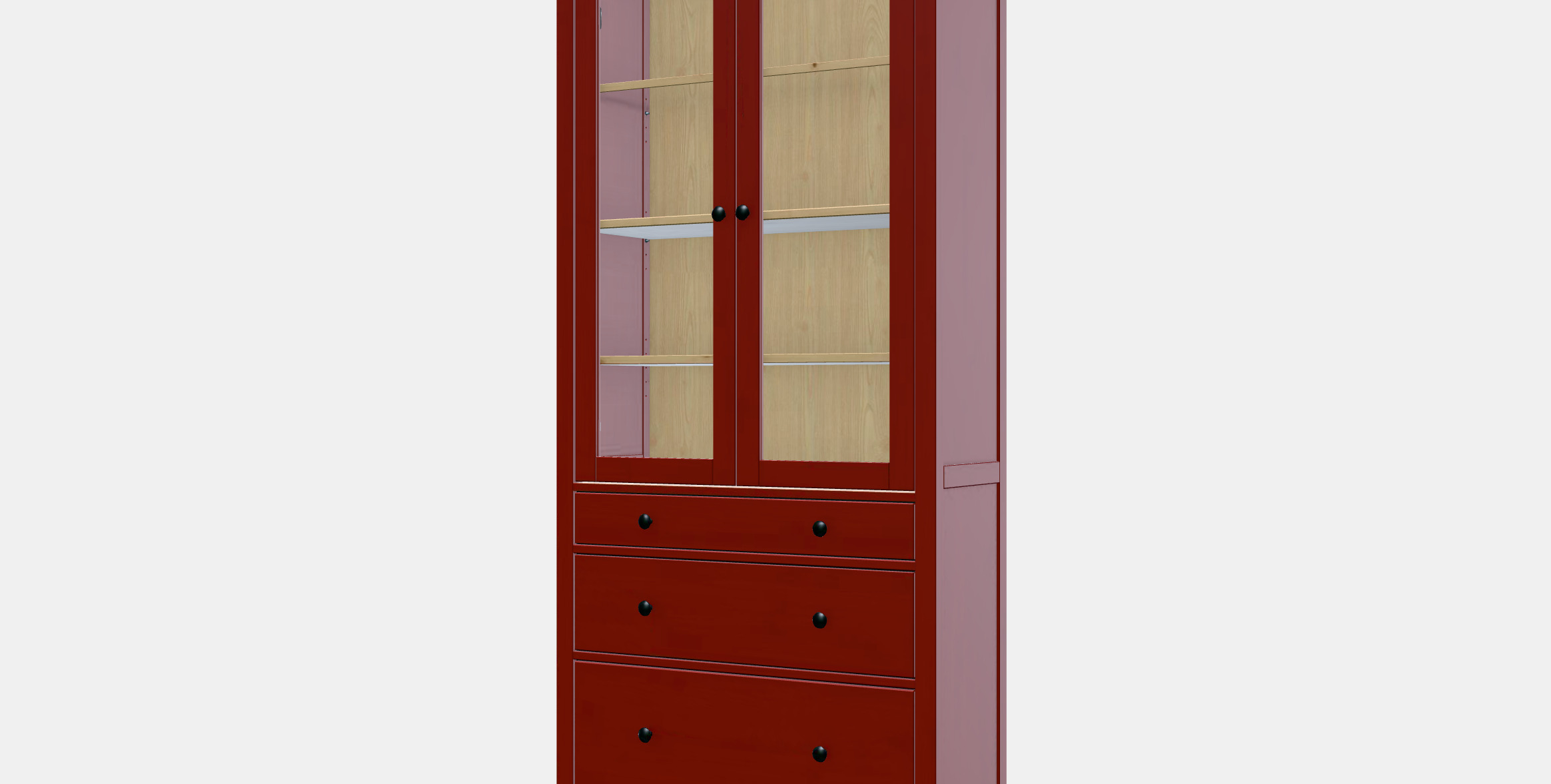 HEMNES Glass-door cabinet with 3 drawers 2 3D model_13