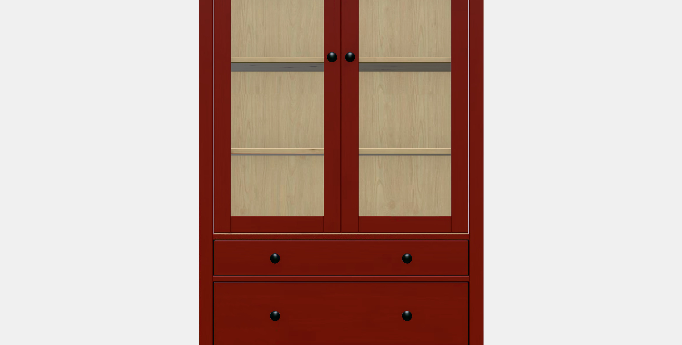 HEMNES Glass-door cabinet with 3 drawers 2 3D model_10