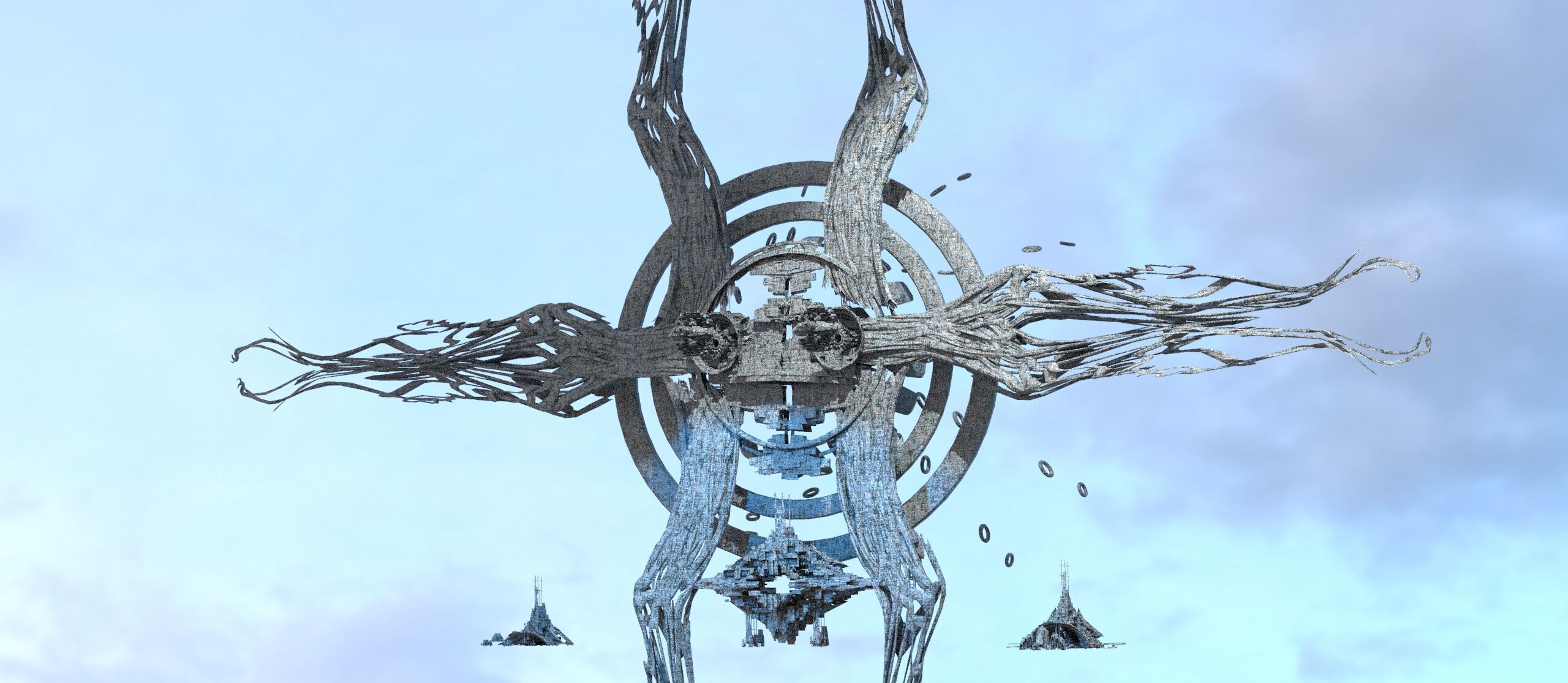 interstellar Sci fi Horned array  Low-poly 3D model_1