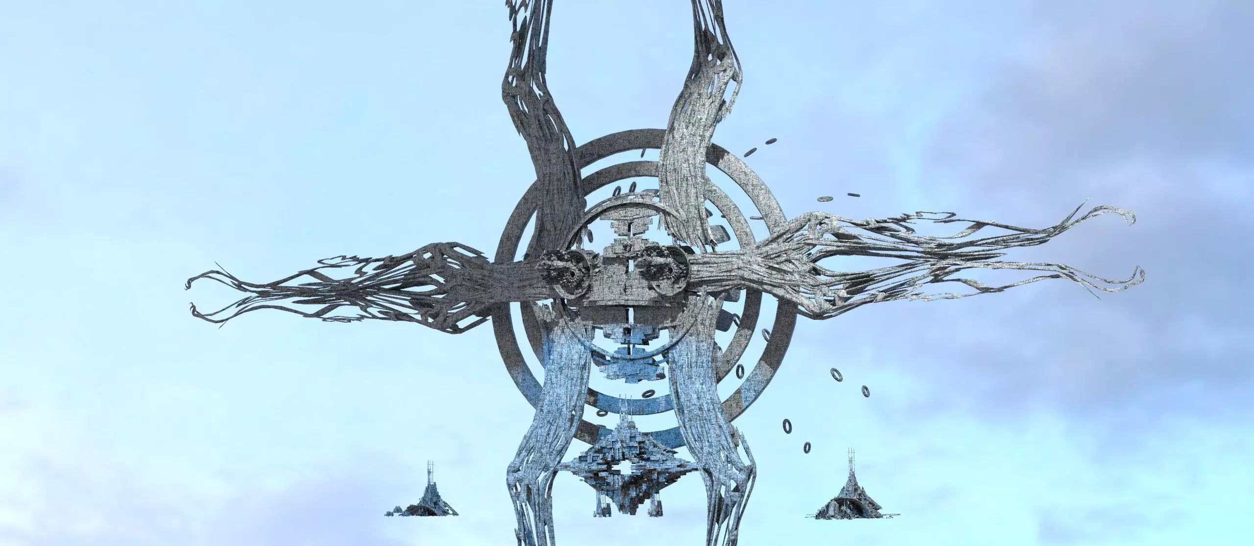 interstellar Sci fi Horned array  Low-poly 3D model_0