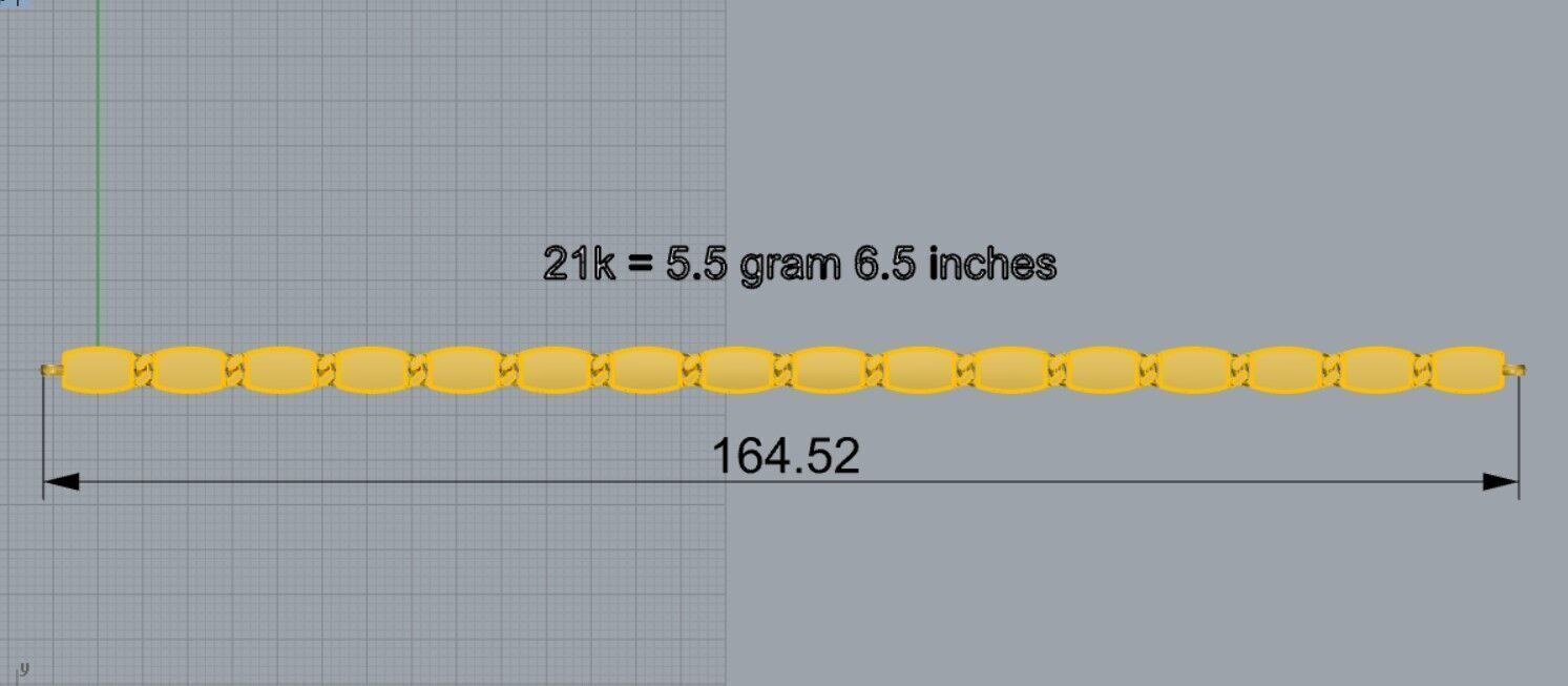 bracelete chain 3D print model_2