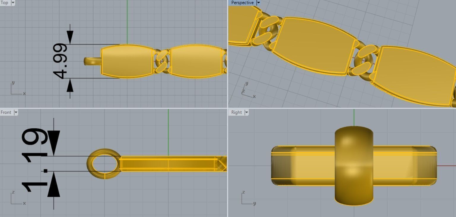 bracelete chain 3D print model_3