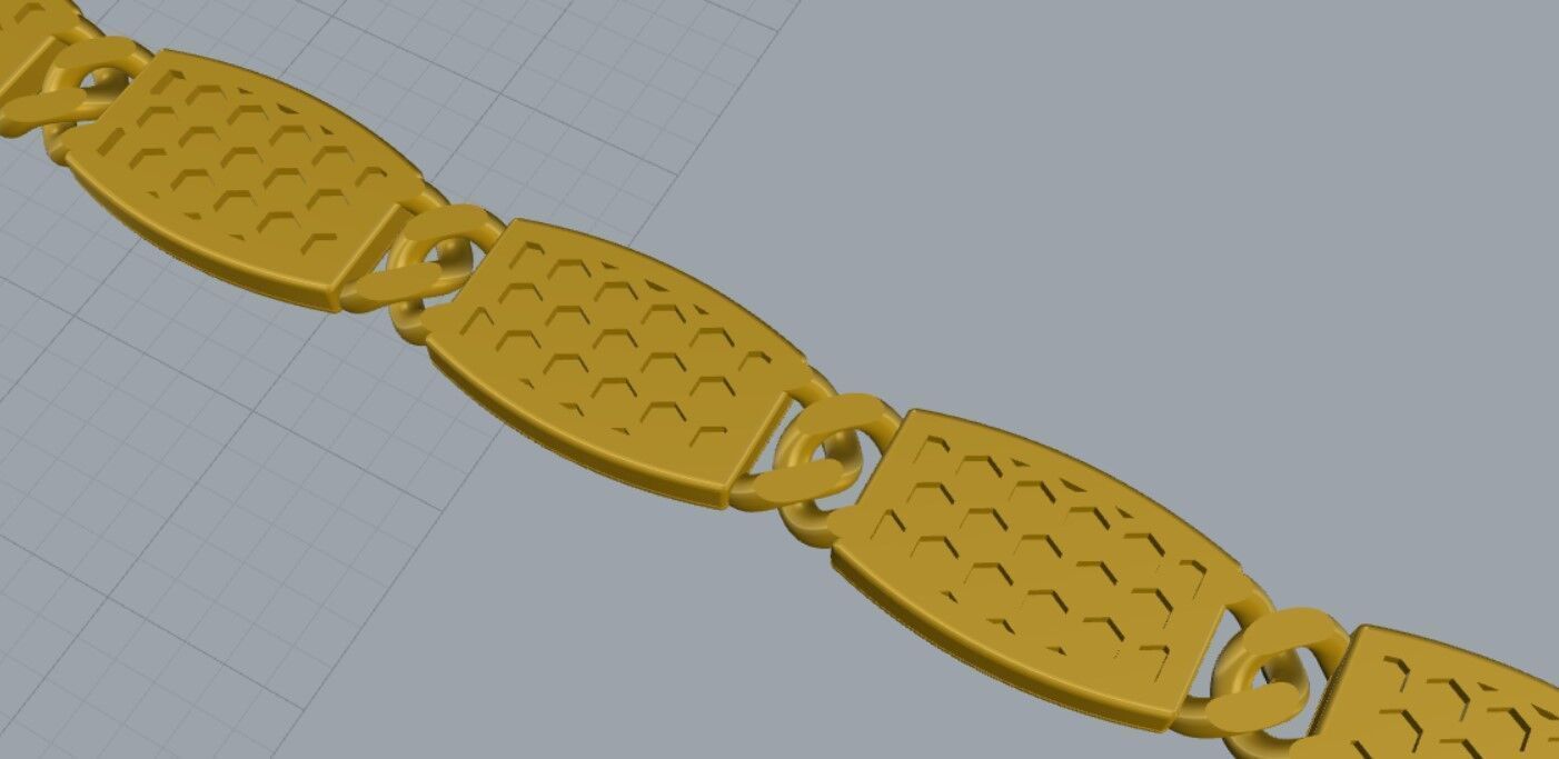 bracelete chain 3D print model_5