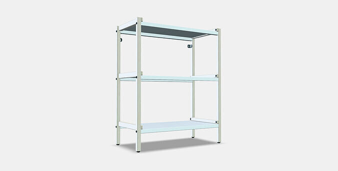 EKENABBEN Open shelving unit Low-poly 3D model