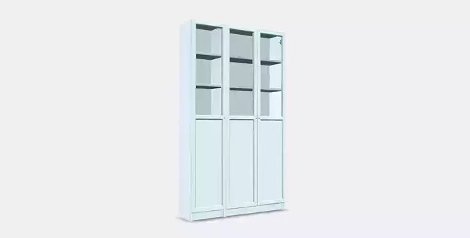 BILLY - OXBERG Bookcase with panel-glass doors 1